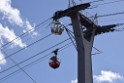 Koelner Seilbahn Gondel blieb haengen Koeln Linksrheinisch P017